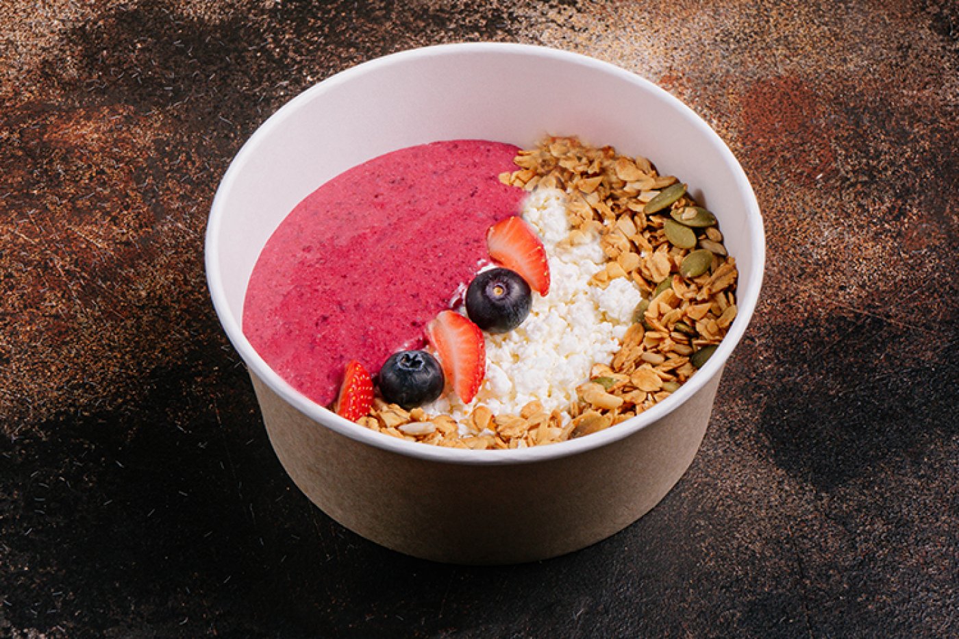 Завтрак творог и смузи на кокосовом молоке, 250 гр.